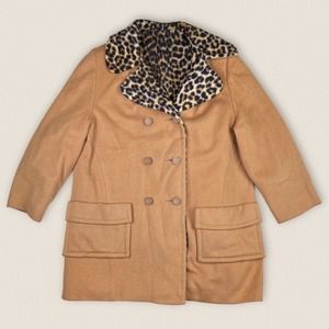 Vintage‎ leopard print pattern Coat Jacket Size Large Union Made
